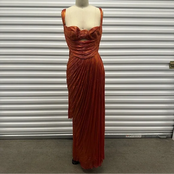 Maria Lucia Hohan Margaux Maxi in Orange US 6 NWT - Picture 3 of 9
